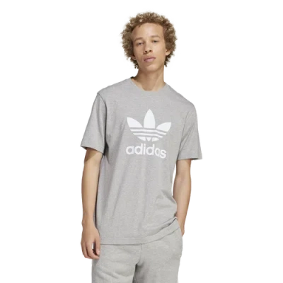 Adidas Originals Mens  Trefoil T-shirt In Medium Grey Heather
