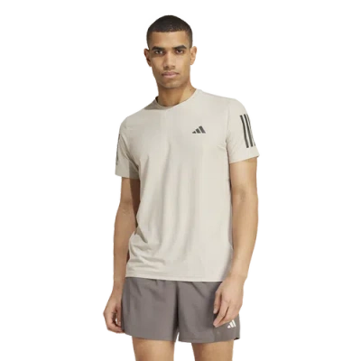 Adidas Originals Mens Adidas Own The Run Aeroready Running Short Sleeve T-shirt In Wonder Beige
