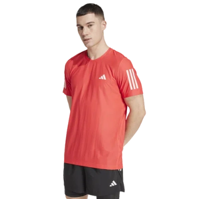 Adidas Originals Mens Adidas Own The Run Short Sleeve T-shirt In Red