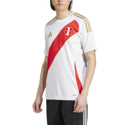 Adidas Originals Mens Adidas Peru 2024 Home Soccer Jersey In White