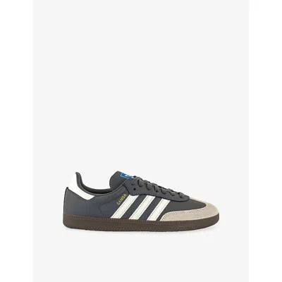 Adidas Originals Grey Leather Fabric Sneakers In Multi