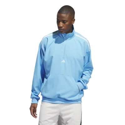 Adidas Originals Mens Adidas Select 1/4 Basketball Hoodie In Semi Blue Burst/semi Flash Aqua