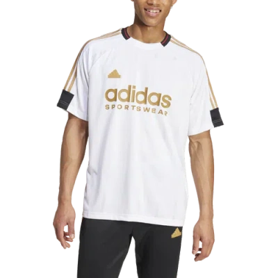 Adidas Originals Mens Adidas Tiro Ntpk T-shirt In White/gold