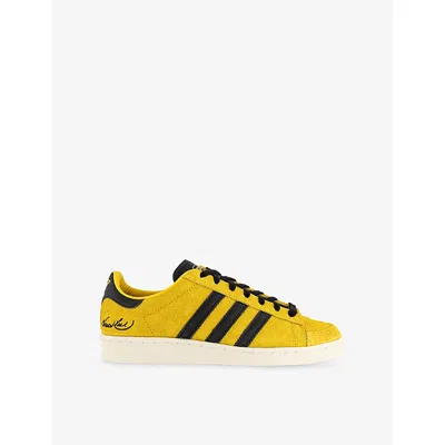 Adidas Originals Mens Bruce Lee Yellow Black Jabbar Lo 'bruce Lee' Suede Trainers Eur 46 / 12 Uk