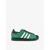 Adidas Originals Mens Collegiate Green Cream W Superstar Ii Suede Trainers In Animal Print