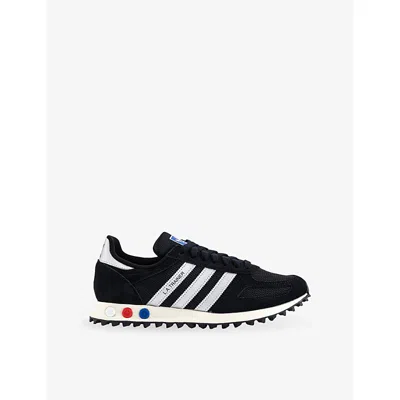Adidas Originals Mens Core Black Silver Me La Trainer Og Woven And Suede Trainers Eur 43 / 9 Uk