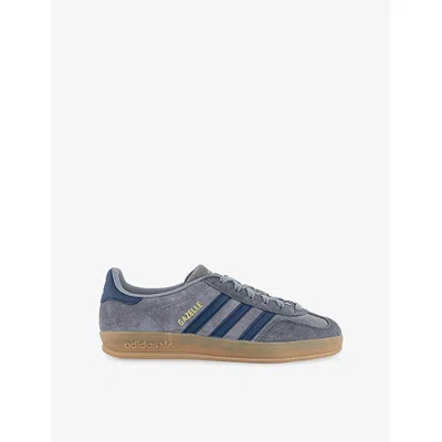 ADIDAS ORIGINALS MENS GREY NIGHT INDIGO GR GAZELLE INDOOR SUEDE TRAINERS EUR 39 / 5 UK