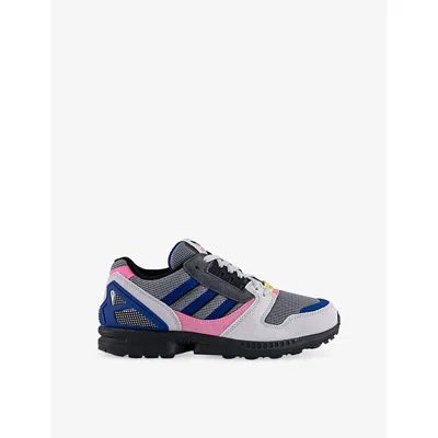 Adidas Originals Mens Grey Semi Lucid Blue Zx 8000 Mesh And Suede Trainers Eur 41.5 / 7.5 Uk In Multi