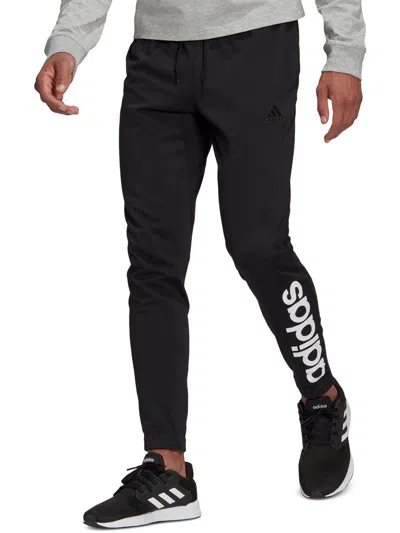 Adidas Originals Mens Logo Jersey Track Pants In Black