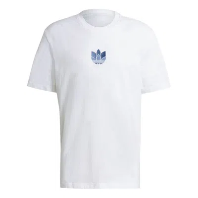 Adidas Originals Mens Loungewear Adicolor 3d Casual Sports Crew-neck Short Sleeve White