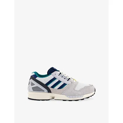 Adidas Originals Mens Metallic Dark Blue P Zx 8000 Mesh And Suede Trainers Eur 41 / 7 Uk In Gray