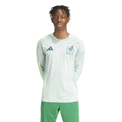 Adidas Originals Mens Mexico Adidas Mexico 2024 Away Long Sleeve Soccer Jersey In Linen Green