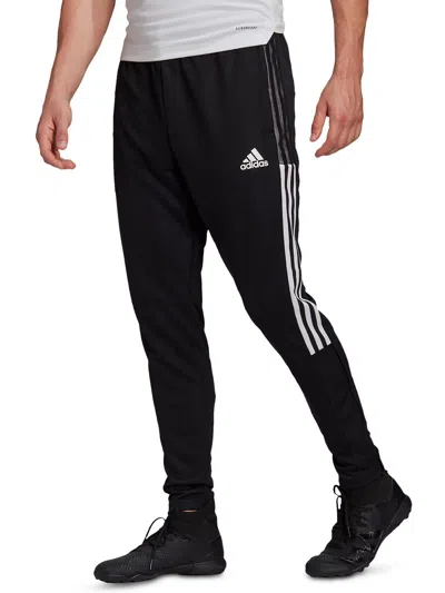 Adidas Originals Mens Striped Recycled Polyester Track Pants In Black