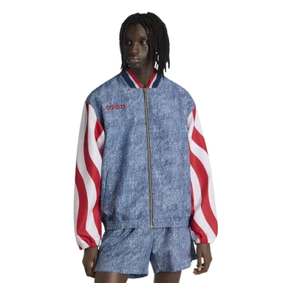 Adidas Originals Mens Usa Adidas Us Denim Graphic Jacket In Blue