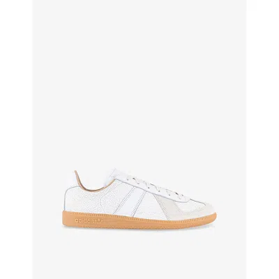 Adidas Originals Bw Army Lux Suede-trimmed Cracked-leather Sneakers In White