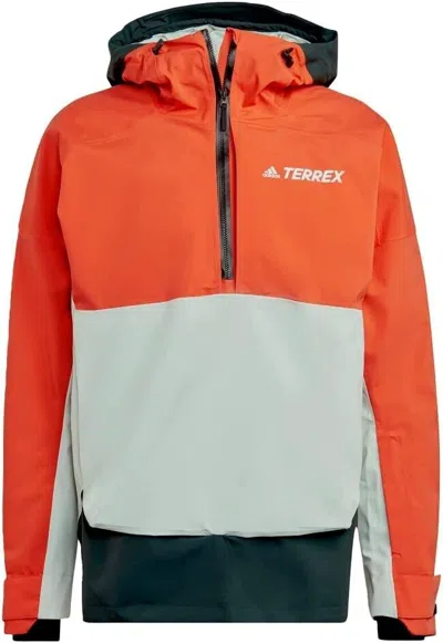 Pre-owned Adidas Originals Mens Xl Adidas Terrex 2 Layer Anorak Rain.rdy Hc7740 Alpine Skiing Winter Jacket In Orange