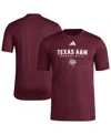 Adidas Originals Men'sâ Maroon Texas A M Aggies Locker On-court In The Fade Pregame Aeroready T-shirt In Burgundy
