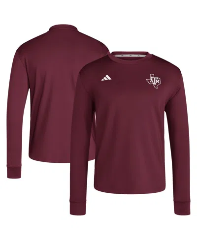 Adidas Originals Men's Maroon Texas A&m Aggies Dugout Pullover Sweatshirt In Burgundy