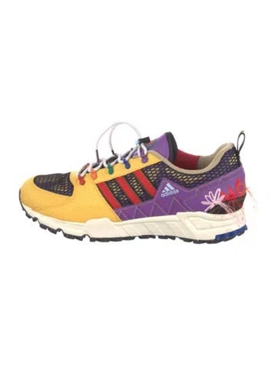Pre-owned Adidas Originals Mesh Colorblock Pattern Athletic Sneakers W/ Tags In Yellow