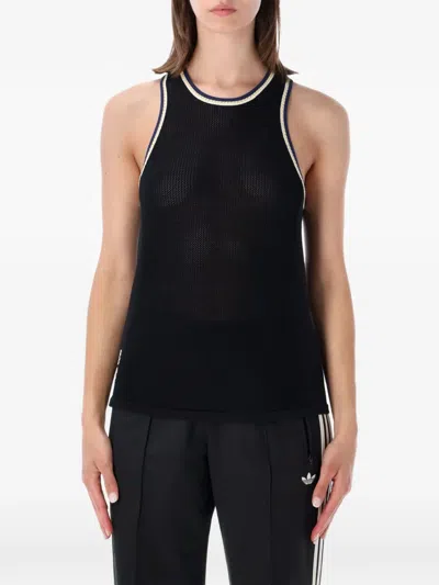 Adidas Originals Mesh-knit Racerback Tank Top In Black