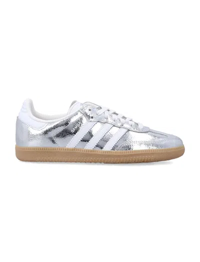 Adidas Originals Metallic Silver Samba Sneakers In Multi