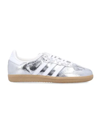 Adidas Originals Metallic Silver Samba Sneakers In Multi