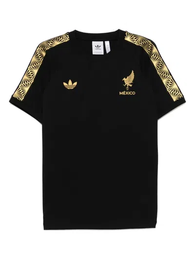 Adidas Originals Mexico T-shirt In Black/gold