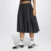 Adidas Originals Midi Pleated Skirt Black In Black