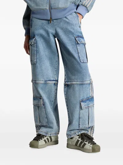 Adidas Originals Mid-rise 2-in-1 Cargo Pants In Blue