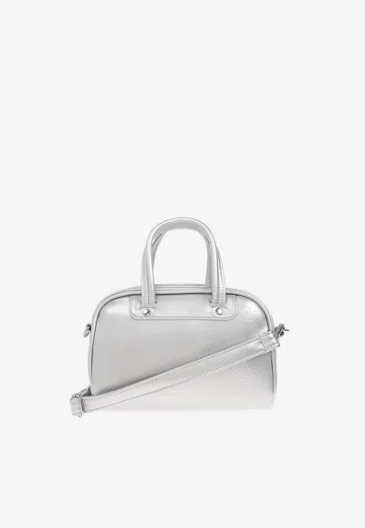 Adidas Originals Mini Adicolor Bowling Top Handle Bag In Silver