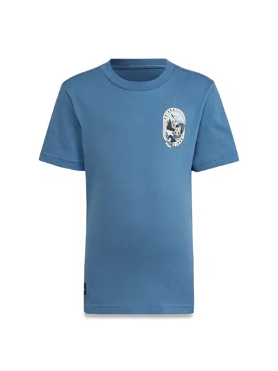 Adidas Originals Mini Adventure Unisex Kids T-shirt In Blue