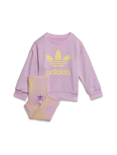 Adidas Originals Mini Crewneck Sweatshirt & Leggings Set In Multicolour