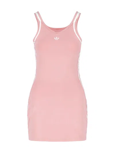 Adidas Originals Mini Logo Dress In Pink