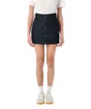 Adidas Originals High Waist Denim Mini Skirt With Pockets In Blue