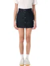 Adidas Originals High Waist Denim Mini Skirt With Pockets In Blue