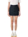 Adidas Originals High Waist Denim Mini Skirt With Pockets In Indigo