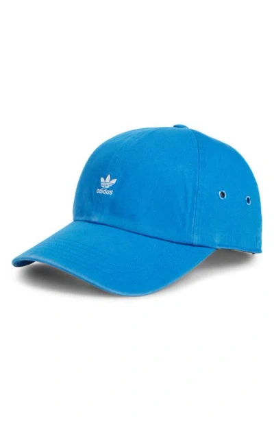 Adidas Originals Mini Trefoil Relaxed Strap Back Hat In Bluebird