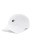 Adidas Originals Mini Trefoil Relaxed Strap Back Hat In White/black