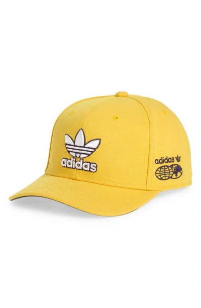 Adidas Originals Modern Structure Snapback Hat In Bold Gold/ Night Indigo