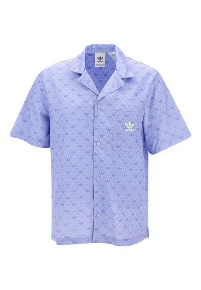 Adidas Originals Mono Satin Shirt In Blue