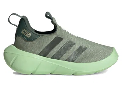 Pre-owned Adidas Originals Monofit Slipon Star Wars The Mandalorian Sneakers In Silver Green/legend Ivy/mist Jade In Multi