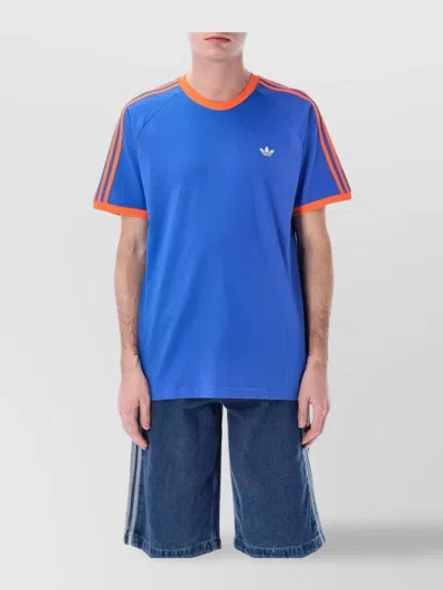 Monogram Raglan Sleeve T-shirt With Contrast Trim In Blue from The Fashion Square