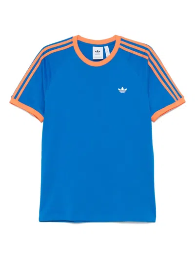 Adidas Originals Monogram Raglan Sleeve T-shirt With Contrast Trim In Blue