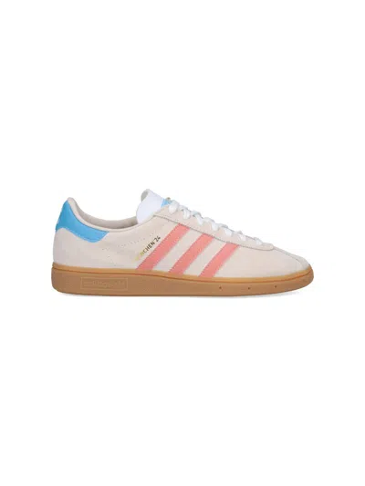 Adidas Originals München 24 Leather-trimmed Suede Sneakers In White
