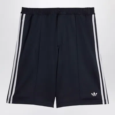 Adidas Originals Adidas By Wales Bonner Navy Blue Oversized Stretch Twill Bermuda Shorts In Black