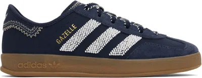Adidas Originals Navy Clot Edition Gazelle Sneakers In Collegiate Navy/off