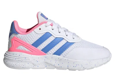 Pre-owned Adidas Originals Nebzed Lifestyle Sneakers In Cloud White/blue Fusion/beam Pink