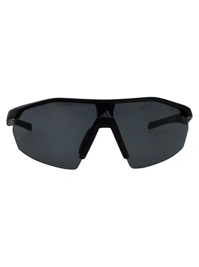 Adidas Originals Nero Opaco / Fumo Injected Sunglasses In Gray