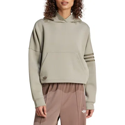 Adidas Originals Neuclassics Hoodie In Silver Pebble/olive Strata