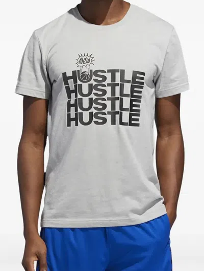 Adidas Originals New Hustle-print T-shirt In White